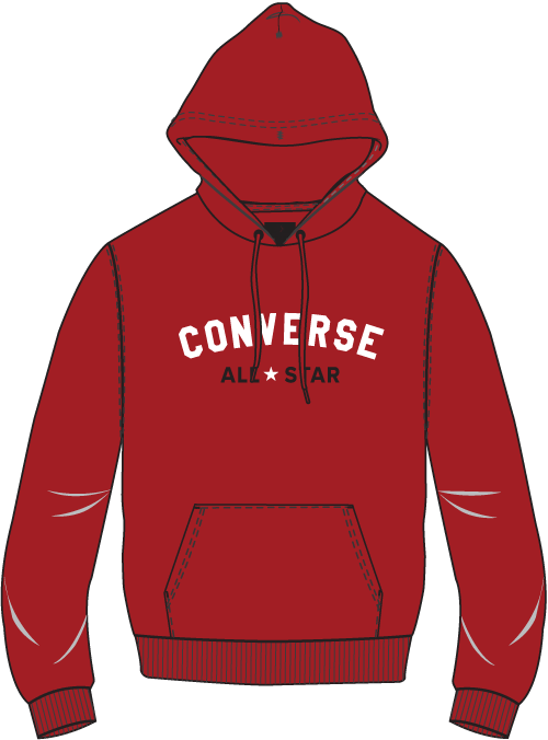 converse GO-TO ALL STAR BRUSHED BACK FLEECE HOODIE Unisex mikina US 2XS 10024502-A02