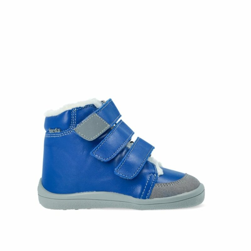 BEDA ZIMNÍ VYŠŠÍ MATT Blue | Dětské zimní zateplené barefoot boty - 28
